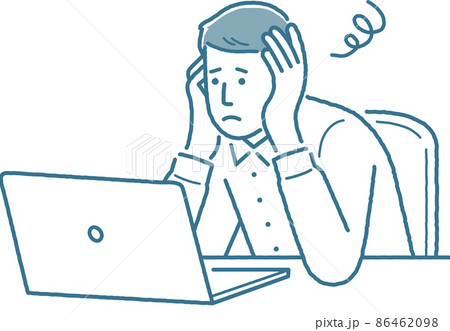 テレワークで困っている男性 86462098