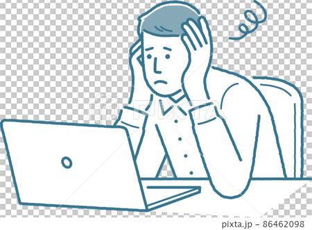 テレワークで困っている男性 86462098