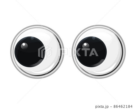 Plastic toy eyes on a isolated white background. Funny safe toys. Vector cartoon illustration. 86462184