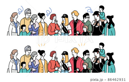 沢山の人々の表情　セット 86462931