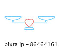 scales with a heart as a symbol of harmony 86464161