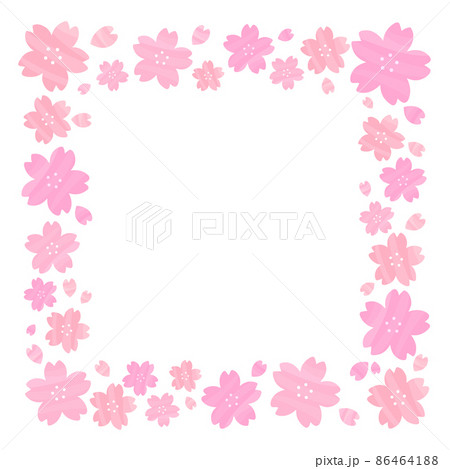 桜　四角　フレーム 86464188