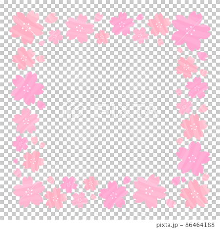 桜　四角　フレーム 86464188