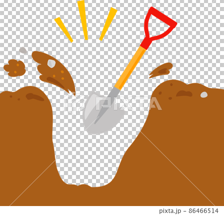 用鏟子在地上挖了一個洞 86466514