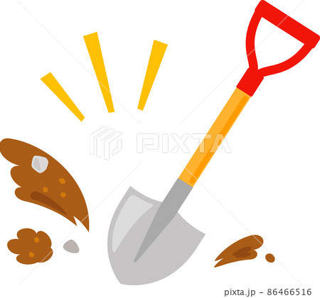 土を掘るスコップのイラスト素材