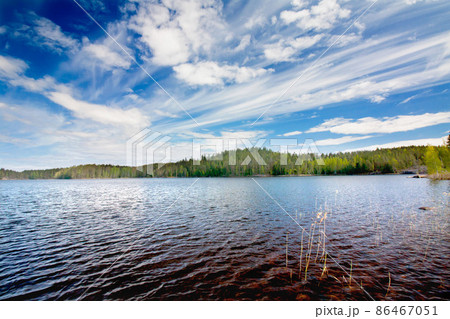 Beautiful lake in the national park Repovesi, Finland, South Karelia. 86467051