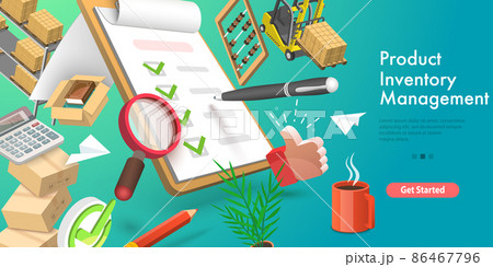3D Vector Conceptual Illustration of Product Inventory Management 86467796