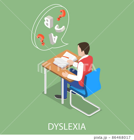 3D Isometric Vector Conceptual Illustration of Dyslexia - Learning Disability 3D Isometric Vector Conceptual Illustration of Dyslexia - Learning Disability 86468017