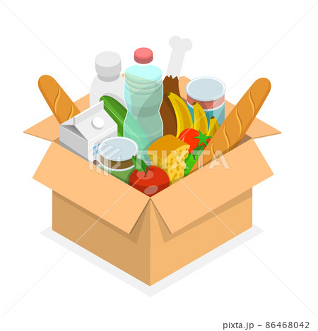 3D Isometric Flat Vector Conceptual Illustration of Food Pantry Icon 86468042