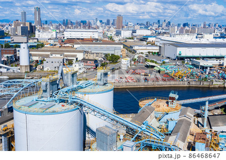 大阪市 セメント工場と大阪市街 大阪市 セメント工場と大阪市街 86468647