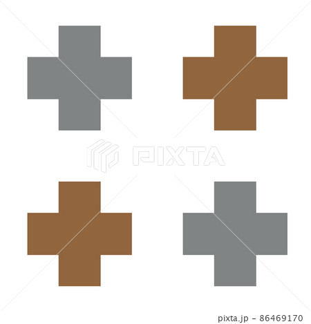 クロス柄のパターン　ブラウン 86469170