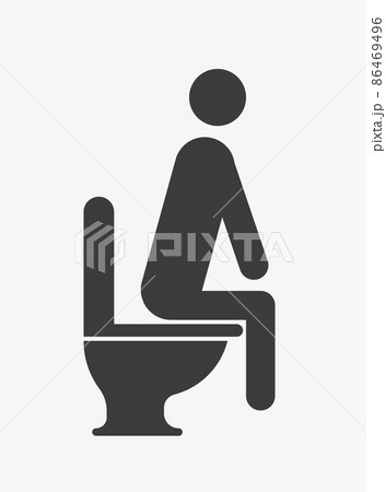 Man sitting on the toilet vector icon 86469496