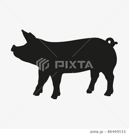Silhouette of pig isolated on white background 86469533