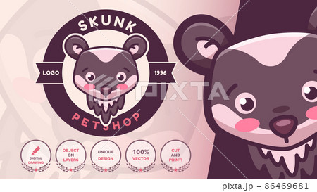 Cartoon character animal skunk logo 86469681