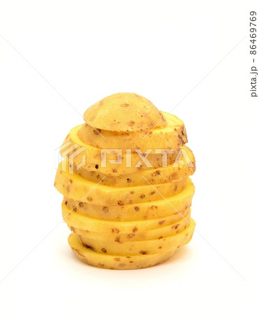A stack made from sliced potato A stack made from sliced potato 86469769