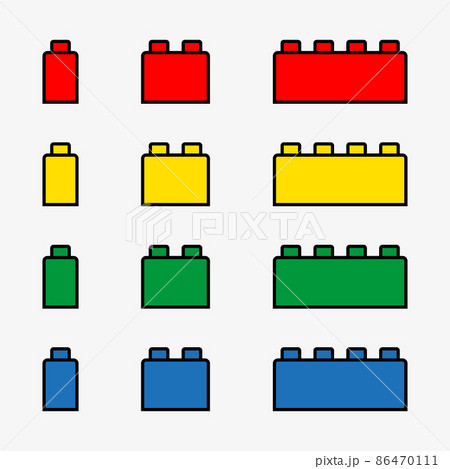 2D outline vector toy building block set 86470111