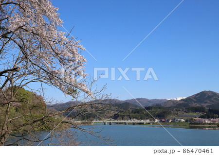 宮城 栗原 桜の咲く花山湖 宮城 栗原 桜の咲く花山湖 86470461