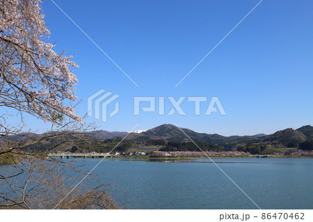 宮城 栗原 桜の咲く花山湖 宮城 栗原 桜の咲く花山湖 86470462