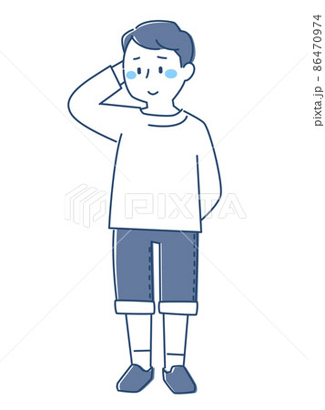 照れている男の子 86470974