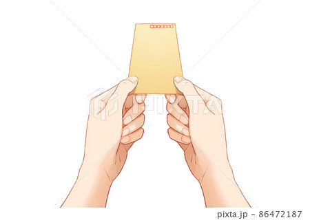 茶封筒を持つ手 86472187