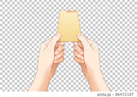 茶封筒を持つ手 86472187