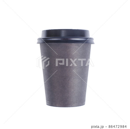 Disposable black paper cup for beverage. Disposable black paper cup for beverage. 86472984
