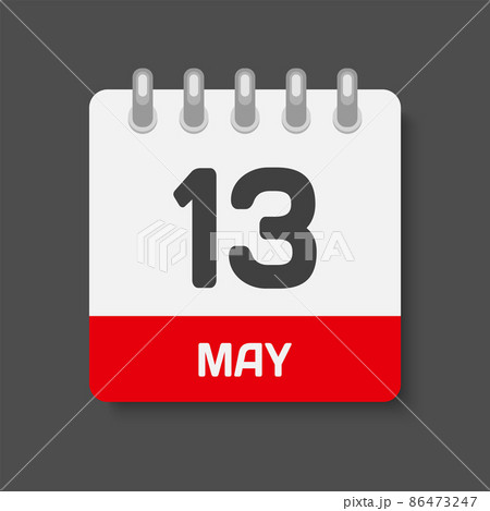Icon day date 13 May, template calendar page Icon day date 13 May, template calendar page 86473247