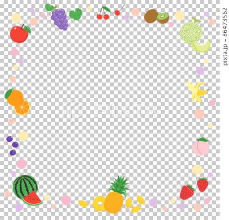 Cute frame of various fruits - Stock Illustration [86473562] - PIXTA