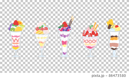 Fruit parfait, peach parfait, berry parfait, strawberry parfait, chocolate parfait Fruit parfait, peach parfait, berry parfait, strawberry parfait, chocolate parfait 86473580