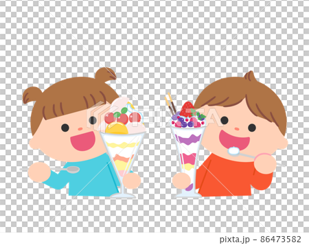 孩子們吃水果凍糕 86473582