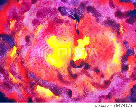 red orange hot fire flame eruption burn background watercolor painting illustration design hand drawing art 86474178