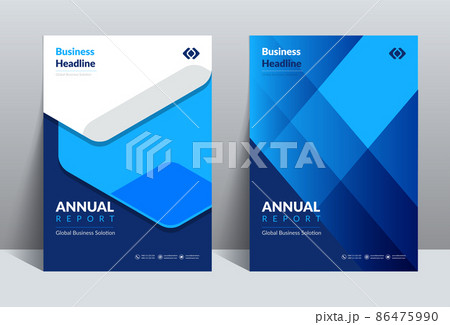 Blue Annual Report Catalog Cover Design Template concept adept to Multipurpose Project 86475990