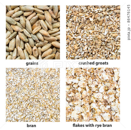 background - various rye seeds with names 86476145