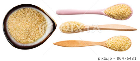 set of demerara brown cane sugar isolated set of demerara brown cane sugar isolated 86476431