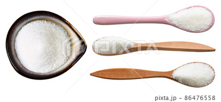 set of white refined beet sugars isolated on white set of white refined beet sugars isolated on white 86476558