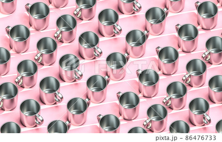 metallic cups on a pink background. metallic cups on a pink background. 86476733