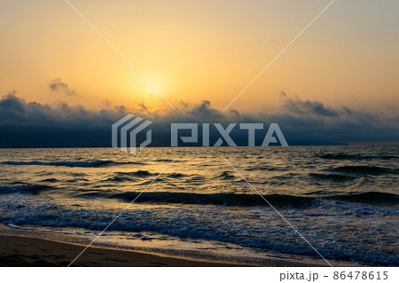 Beautiful sunrise over the Black sea in Bulgaria Beautiful sunrise over the Black sea in Bulgaria 86478615