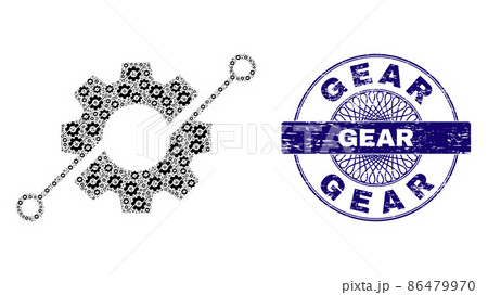 Smart Gear Recursion Collage of Smart Gear Items and Scratched Gear Round Guilloche Seal Smart Gear Recursion Collage of Smart Gear Items and Scratched Gear Round Guilloche Seal 86479970