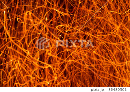 Sparks flying on black background 86480501