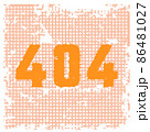 Spiked orange grid and inscription 404 with sharp pointed edges design flat style vector illustration. isolated on white. 86481027