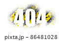 Grunge halvton yellow and black color and inscription 404 error design flat style vector illustration. isolated on white. 86481028
