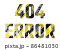 Grunge inscription 404 error with square halftone yellow and black color design flat style vector illustration. isolated on white. 86481030