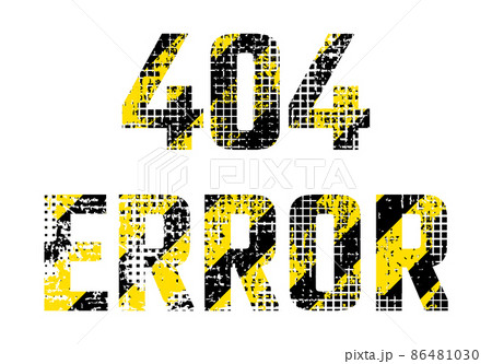 Grunge inscription 404 error with square halftone yellow and black color design flat style vector illustration. isolated on white. 86481030