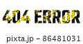 Grunge shabby inscription 404 error, danger flat style vector illustration, isolated on white. 86481031