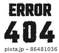 Spiky inscription 404 error with sharp pointed edges design flat style vector illustration. isolated on white. 86481036