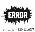 Rectangular black spot with sharp pointed edges, and spiked inscription error design flat style vector illustration. 86481037