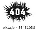 Rectangular black spot with sharp pointed edges, and spiked inscription 404 flat style vector illustration. isolated on white. 86481038