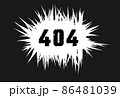 Black background with sharp pointed edges, and spiked inscription 404 design flat style vector illustration. isolated on white. 86481039