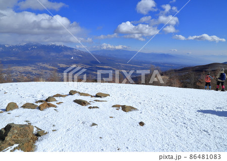 冬の入笠山山頂からの展望( 八ヶ岳 方面 ) 冬の入笠山山頂からの展望( 八ヶ岳 方面 ) 86481083