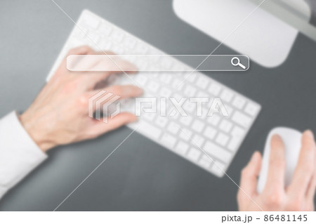 Search advertising. Internet online searching engine selective focus. Hand touching computer for data optimization browser webpage technology internet networking. Blured business concept. Search advertising. Internet online searching engine selective focus. Hand touching computer for data optimization browser webpage technology internet networking. Blured business concept. 86481145